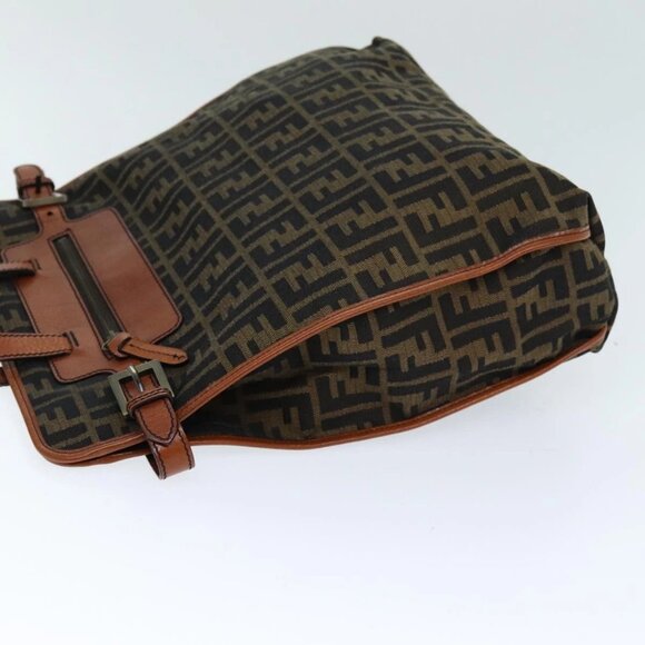 FENDI Zucca Canvas Tote Bag Brown Black Auth am6121 - Picture 6 of 16